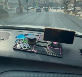 Resim KEMBOSS Araç Içi Torpido Kaydırmaz Telefon Tutucu Numaratör Organizer (Pembe) 