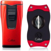 Resim Colibri Monaco Puro Çakmak + V Kesici Seti Metalik Kırmızı N11.1122 