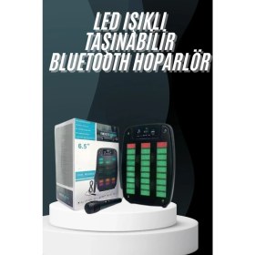 Resim Techno Stock Bluetooth Hoparlör Taşınabilir Şarjlı Işıklı Büyük Boy Yüksek Ses Kaliteli 