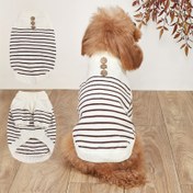 Resim Yeni Yıl Pet Köpek ve Kedi Fransızca Kahverengi Çizgili Örme Kazak Güncellenmiş Versiyon, Noel, Romantik Sevgililer Günü, Corgi, Schnauzer, Bulldog, Poodle, Yorkshire Terrier, Cocker Spaniel, Chihuahua vb. için Uygun. Popüler Moda Sıcak ve Basit 