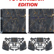 Resim KT Decor Siyah Mermer Playstation 4 Full Sticker Kaplama Seti 