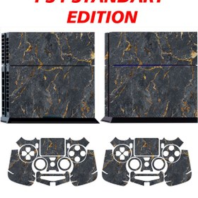 Resim KT Decor Siyah Mermer Playstation 4 Full Sticker Kaplama Seti 