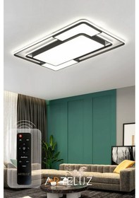 Resim Dikdörtgen Model Modern Plafonyer Avize 90x60 Cm Siyah 