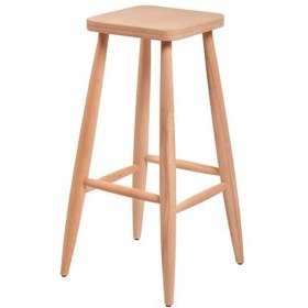 Resim Clk Home Ahşap Kırlangıç Bar Taburesi 70 Cm Ham Ahşap 