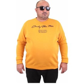 Resim Starbattal Erkek Büyük Beden Sıfır Yaka Sweat Only Free 23202 Hardal-Hardal 