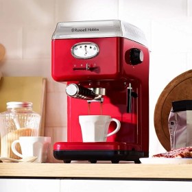 Resim Russell Hobbs Retro Kırmızı Espresso Kahve Makinesi 