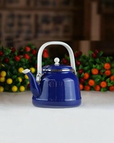Resim Alev Vintage Demlik - Emaye Kettle, Çaydanlık - 1.5 Litre - Lacivert 