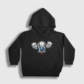 Resim Presmono Unisex Çocuk Gaster Blasters Undertale Kapüşonlu Sweatshirt Siyah 