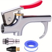 Resim Profesyonel 2 Yönlü Hava Üfleme Tabancası Seti - Yüksek Bağlantı Gücüne Sahip 1/4" Hızlı Bağlantı, Metal Yapı, Toz Temizliği, Bakım ve Detaylandırma İçin Güçlü Pnömatik Hava Üfleyici, Bakım Aracı | Ergonomik Tutma Sapı | Dayanıklı Yapı 
