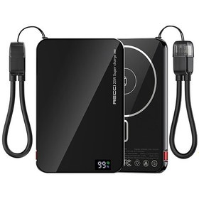 Resim Recci Rpb-w41 Pd 20w Ultra İnce Hızlı Şarj Özellikli Type-c Kablolu Powerbank 15w 5000mah Siyah Siyah 