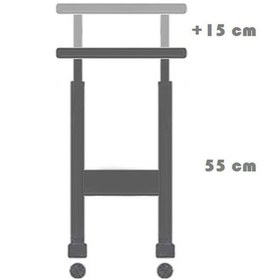 Resim Yükseklik Ayarlı Laptop & Servis Sehpası -Atlantik Çam Tekerli 