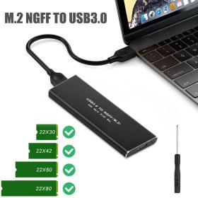 Resim Flameer USB 3.0 - Ngff M.2 SSD Adaptörü Kart Harici Kılıf Muhafaza Kutusu Siyah (Yurt Dışından) 