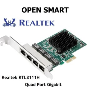 Resim Open Smart OPS01G54RT - Quad / 4 Port Gigabit Pcı-E X1 Ethernet Kart 