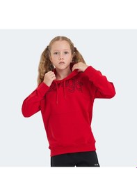 Resim Slazenger LETTO Çocuk Kapüşonlu Cepli Kırmızı Sweatshirt 