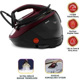 Resim Tefal 2600W Profesyonel Seri Siyah Kireç Tutmayan Buhar Kazanlı Ütü - Sıfır Yanık Garantisi, Hijyenik Buhar, Geniş Su Haznesi ve Dikey Kullanım Imkanı 
