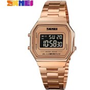 Resim Hanyang Gül Altın Skmeı Retro LED Dijital Erkek Saatler Rahat Basit Erkek Kol Saatleri Paslanmaz Çelik Bant Su Geçirmez Izle Erkekler Reloj Hombre 1647 (Yurt Dışından) 