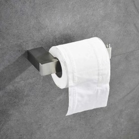 Resim Sanlindou Paslanmaz Çelik Banyo Donanım Seti Fırçalanmış Nikel Diş Fırçası Tutucu Kağıt Tutucu Havlu Bar Banyo Aksesuarları | Banyo Rafı | Paslanmaz Çelik Banyo Raflarıstel Banyo 