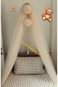 Resim Mutlu Başlangıçlar Çocuk Odası,Bebek Odası Cibinlik 6 Metre Genişliğinde Ponponlu Cibinlik 
