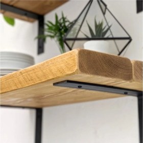 Resim Beasym Raf Altı Ayak Raf Tutucu Ters L Demir 12 x 25 cm Siyah Montaj Aparatı Beyaz (2 Adet) 