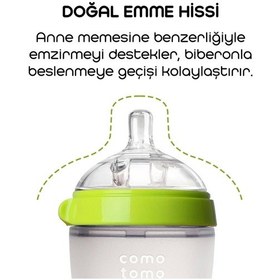 Resim Comotomo Antikolik Silikon Biberon 150 Ml 0-3 Ay Yeşil 