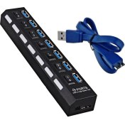 Resim TriLine 7 Port USB Hub Çoklayıcı USB 3.0 On Off Tuşlu 
