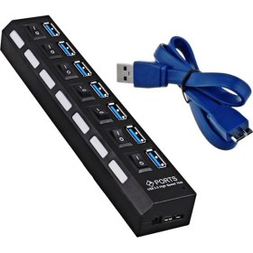 Resim TriLine 7 Port USB Hub Çoklayıcı USB 3.0 On Off Tuşlu 