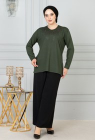 Resim MODA Kadın Büyük Beden Anne Penye Bluz 