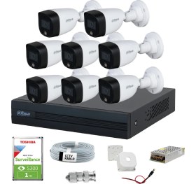 Resim 8 Kameralı Renkli Gece Görüşlü Güvenlik Kamera Seti 