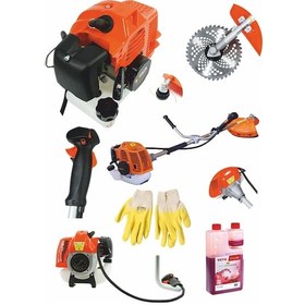 Resim Böhrer 4.5 Hp Yan Tipi Benzinli Ot Çalı Çim Biçme Makinesi Tırpanı & Eldiven 