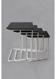 Resim Beyaz Ayak - Statik Vegas Zigon Sehpa - Siyah 