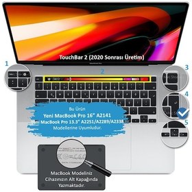 Resim MacBook Pro TouchBar Klavye Koruyucu 13inc 16inc Türkçe Baskılı 