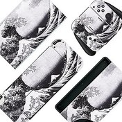 Resim BelugaDesign Wave Switch Skin | Japon Okyanus Dalgalı Vinil Çıkartma | Sevimli Cutecore Kawaii Anime'den Esinlenen Tasarım | Koruyucu Kılıf | Nintendo Switch ile Uyumlu (Switch OLED, Gri) 