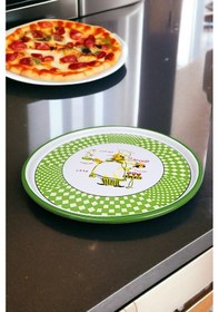 Resim 30 No Pizza Tabağı Tepsisi Supla Pasta Tabağı Servis Tabağı Fırın Tepsisi 30 Cm Yeşil 