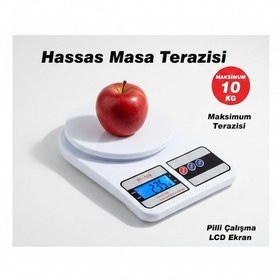 Resim 10 Kg Hassas Dijital Mutfak Terazisi Elektronik Tartı Beyaz 