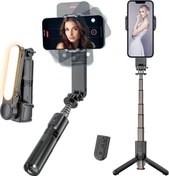 Resim Akıllı Telefonlar İçin Gimbal Stabilizator Işıklı 360 Derece Video Kaydı Sabitleyici L09mini CoverZone