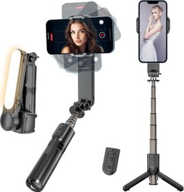 Resim Akıllı Telefonlar İçin Gimbal Stabilizator Işıklı 360 Derece Video Kaydı Sabitleyici L09mini CoverZone