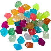 Resim Reedark 100 Adet Gece Parlayan Taş, Akvaryum Ve Bahçe Dekorasyonu İçin Elmas Şekilli Floresan Taşlar 