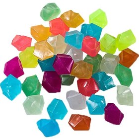 Resim Reedark 100 Adet Gece Parlayan Taş, Akvaryum Ve Bahçe Dekorasyonu İçin Elmas Şekilli Floresan Taşlar 