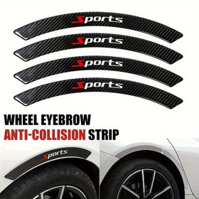 Resim Evrensel Uyarlama Karbon Fiber Fender Flare, Çarpışma Çizik Dirençli Jant Göz Kapağı Koruyucu Bantlar, Ön Yerleştirme için Parlatılmış Yüzey Bitirimi - Koruyucu Dekoratif Sticker Seti 