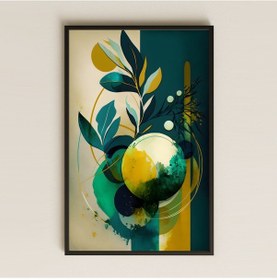 Resim Soyut Bitki Ve Geometri Temalı Şeffaf Pleksi Tablo 