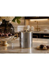 Resim Lamedore Lamedore Black Pearl Kuşlu Küçük Kavanoz 12,5x12,5x22 Cm 1mg-16688 Gümüş 