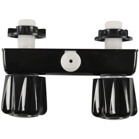 Resim A7616-02 Çift Topuzlu Rv Duş Bataryası Vana Değiştirici Siyah 