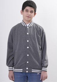 Resim HayKids Erkek Çocuk İki İplik Kumaş Çıtçıtlı Triko Yaka Kolej Hırka(11-15 Yaş) 