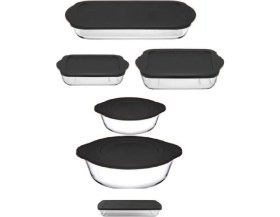 Resim PremiumPort Çeyiz Seti 6 Parça Antrasit-Gri Kapaklı, Şık ve Kullanışlı Tasarım 