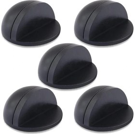 Resim Leaf Shop 5 Adet Yarımay Kapı Stoperi Tamponu Kendinden Yapışkanlı Kapı Stopu Mat Siyah 