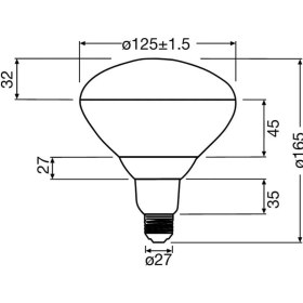 Resim Osram Ledvance Osram Infrared Ampül 250W E27 Kırmızı 1200K Kırmızı Infrared Ampul Isıtıcılı Lamba E27 