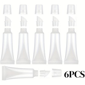 Resim 6 adet 5/10ml Mini Şeffaf Yumuşak Boş Dudak Balmi Tüpleri - Taşınabilir Seyahat Dudak Parlatıcısı Kapları, Kadınlar için DIY Makyaj Ambalaj Araçları, Plastik Malzeme, Dikdörtgen Şekil, Sadece Elde Yıkama, Makyaj Ambalajı | Dikdörtgen Şekil | Esnek Kap 