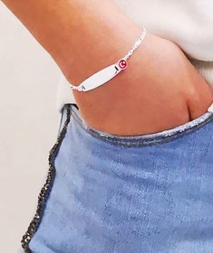 Resim Omar Silver Çocuk Plakalı Künye Bileklik Ayyıldız Gümüş Künye Omr8171 