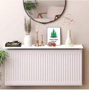 Resim Reyo Mdf Beyaz Petek Üstü Duvara Monte Uçan Raf Dresuar 120cmx18cm 