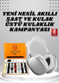 Resim Kanonik Education Kulak Üstü P9 Kablosuz Bluetooth Kulaklık ve 7 Kordonlu Akıllı Saat 